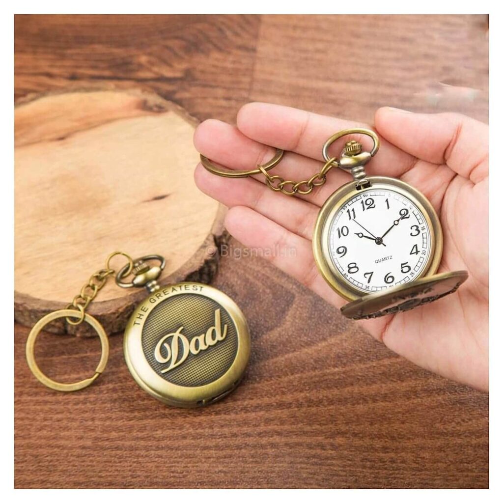 Vintage Dad Embossed Clock Keychain image