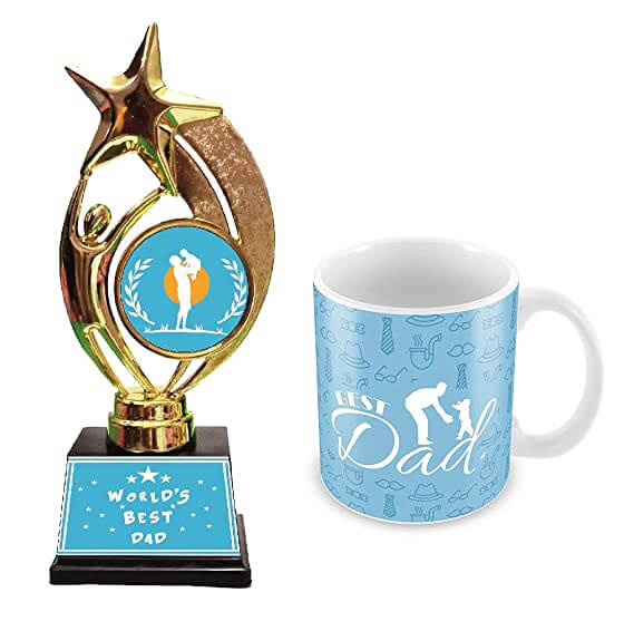 World's Best Dad Coffee Mug with Trophy image